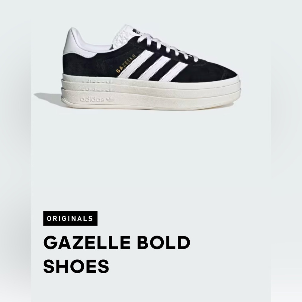 Adidas Gazelle Bold Black White Sneakers